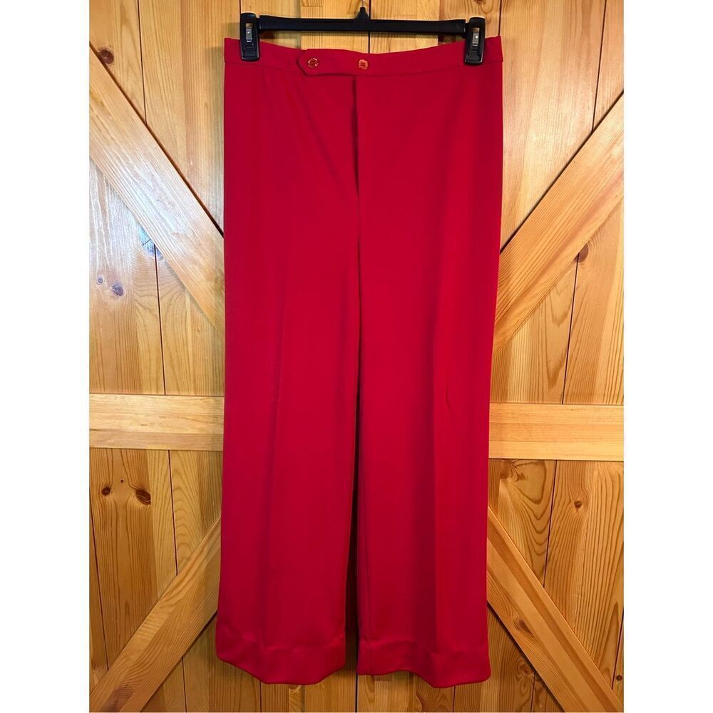 Jack Winter Vintage 1970s Red Pants Size 16 Double Knit (4573) Read